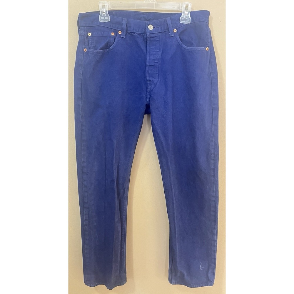Levi's 501 Men's W32 L30 Indigo Button Fly Straight Leg Denim Jeans